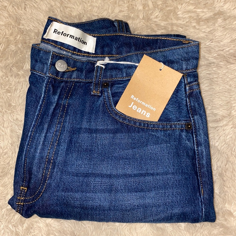 The Reformation Lia High Cigarette Jeans Flores 28